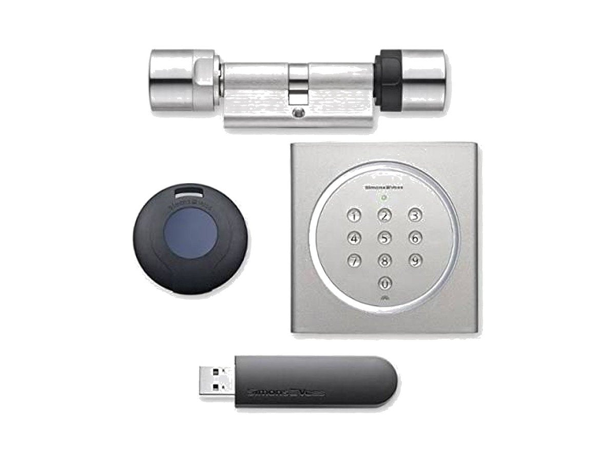 Elektronischer Schließzylinder SimonsVoss MobileKey mit Transponder, Code-Tastatur und Programmierstick