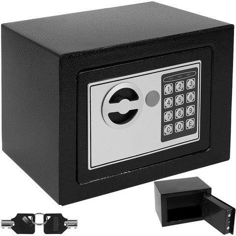 Tresor mit elektronischem Zahlencode, schwarz, mit 2 Notschlüsseln